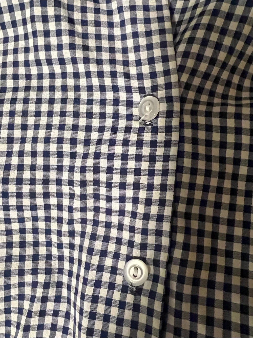 Classic Black & White Gingham Tie-Neck Button-Down Shirt - Picture 6 of 8